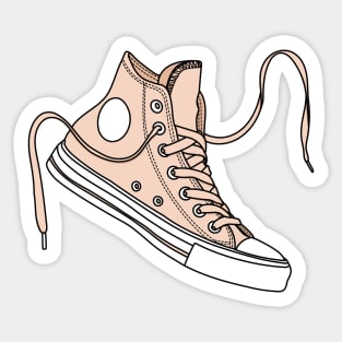 Cream high tops Sticker